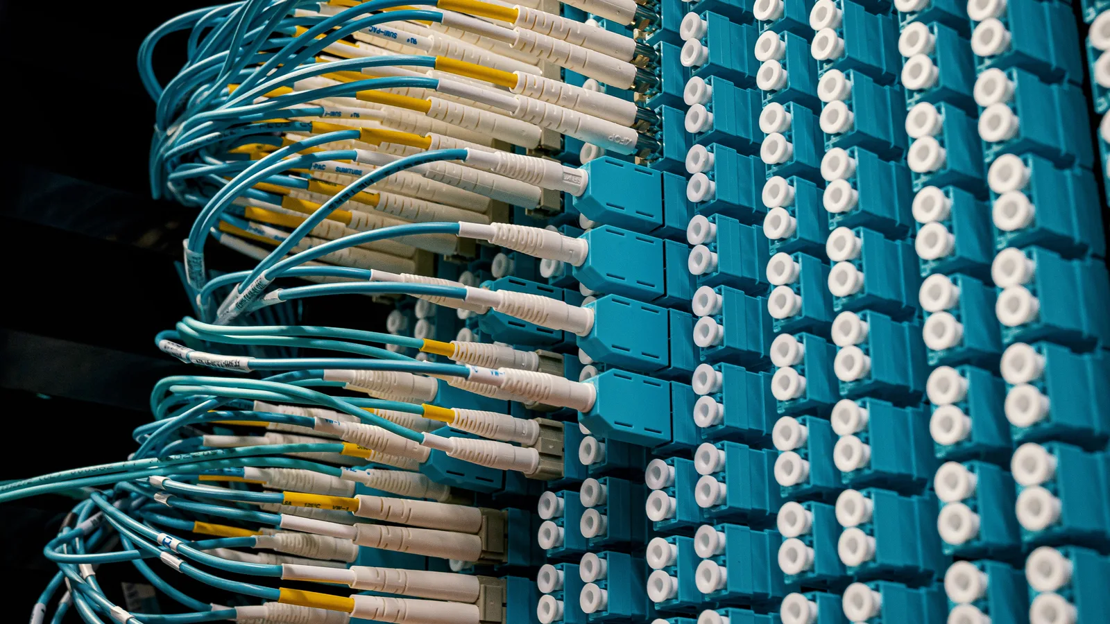 Glasvezelkabels in een patchpaneel, elke kabel een eigen verbinding: zeven AI-engines die elk een eigen route naar hun antwoord nemen